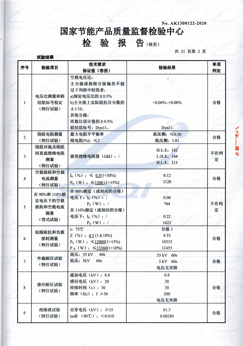 高低压试验报告-S11-1250长兴长兴长兴油浸式变压器-2.jpg